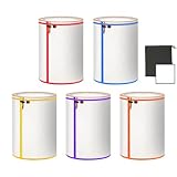5-Gallon Mesh Filter Bags, 5 Color Fine Nylon Mesh Strainer Bag Set, Reusable Filter Bag for 5 Gallon Bucket, Premium Pressing Screen & Storage Pouch (25 to 220-Micron)