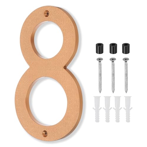PATIKIL Números De Casa De 10 Pulgadas Letreros De Dirección De Casa Grandes Números Flotantes Modernos Con Tornillos Para Pared De Puerta Exterior Calle Oro 8