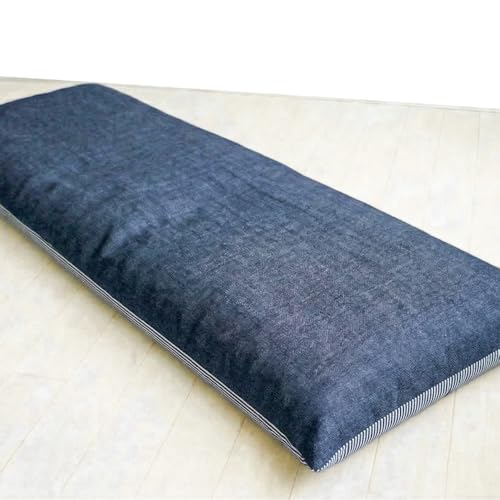 カバー付き 長座布団 70×180cm ヒッコリーデニム