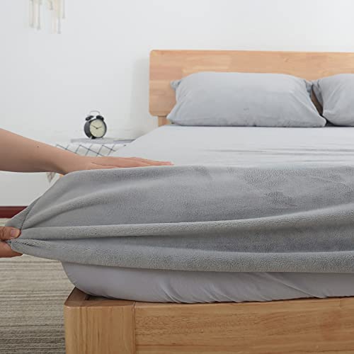 JACK Teddy Flausch Spannbettlaken Cashmere Touch Weiß Grau Anthrazit 90x190-100x200 / 140x200 / 180x200 cm, Farbe:Anthrazit, Größe:100x200cm Spannbettlaken 6 Nayoroom Spannbettlaken Plüsch 180x200cm Grau Flauschig Fleece Winter Spannbetttuch Cashmere Touch Flanell Bettlaken für Boxspringbett Topper Matratze bis 25cm