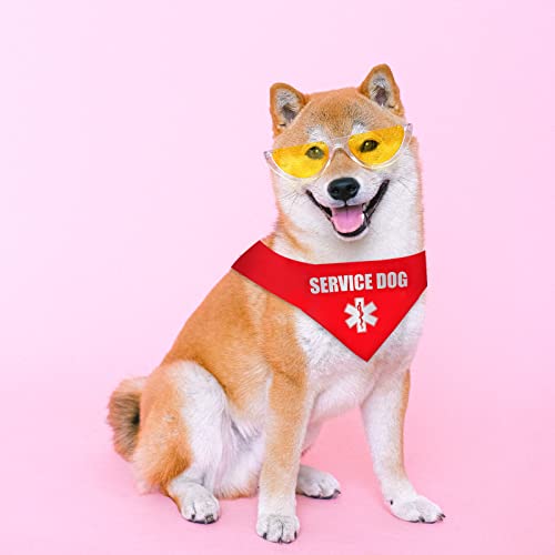 1Pieces Service Dog Scarf Red Reflective Service Dog Collar Service Dog Patches Service Animal Id Reflective Service Dog Triangle Dog Bandana For Dogs Neck Scarf #TOP6