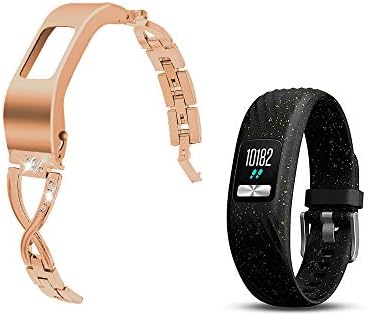 C2D JOY Stylish Steel Strap Compatible with Garmin vivofit 4 Activity Tracker Bands Replacement Accessory with Metal Case for Women image 3