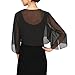 Alex Evenings Women's Short Bolero Shrug Jacket with 3/4 Sleeve Elegant Cropped Cover-Up for Formal and Evening Wear, Black, Large