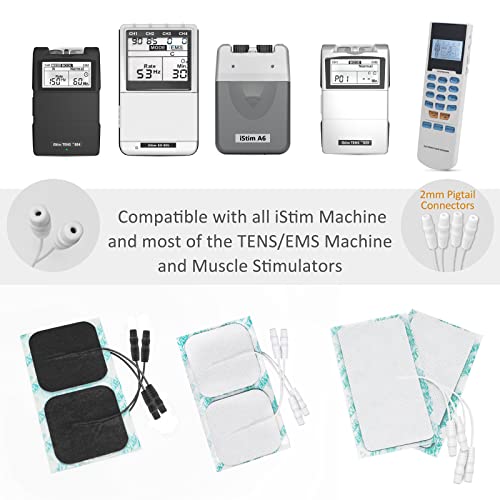 Istim Super Soft 2"X2" Tens Unit Electrodes For Tens Massage Ems Unit/Muscle Stimulator - 100% Japanese Gel - 16 Pieces Reusable Electrode Pads (2"X2"- 16 Pieces - Black) #TOP1