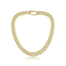 GoldChic JEWELRY Chunky Cuban Link for Women,Statement Curb Chain Necklace for Her,Thick Trendy 14K Gold Choker,Hip Hop Miami Cuban Chain Jewelry Gifts,13/16/23mm Width,16/18/20/22" Length