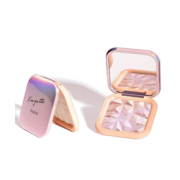 ELESSY Highlighter Makeup Palette Long Lasting Face Highlighter Powder Shimmer Highlight Palette Suit All Skin Tones-RAINBOW GLOW