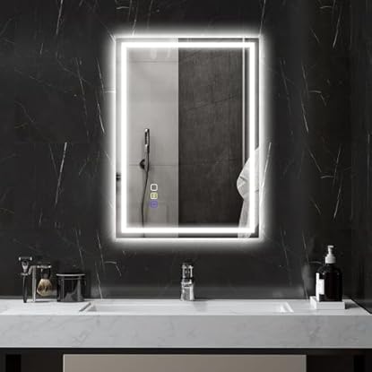 Foto di HOMCOM Specchio da Parete con Luce LED e Speaker Bluetooth 70x50 cm, 3 Colori, Specchio Bagno con Luminosità Regolabile, Funzione Memoria, Antiappannamento, Interruttori Touch, Orizzontale/Verticale