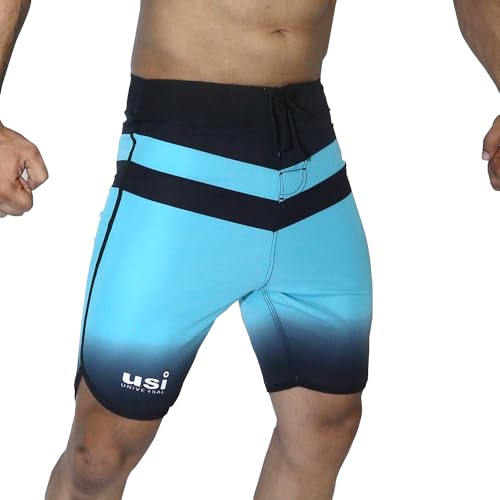 Image of USI Universal Shorts for Men, 411PT Triangle Physique Board Shorts, Fitness Shorts, Polyester Elastane Construction, Hook Loop Fly (Medium, Mint Color)