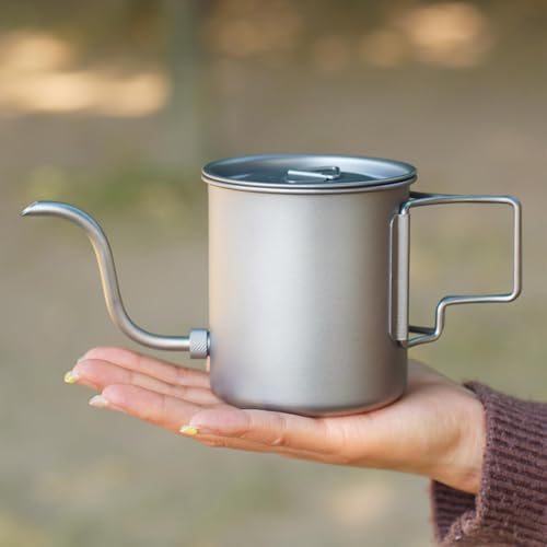 Taza termo de titanio 420ml ultraligera para café con boquilla extraíble 8
