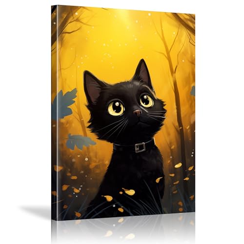 Art mural de salle de bain chat noir pour une décoration d'intérieur drôle