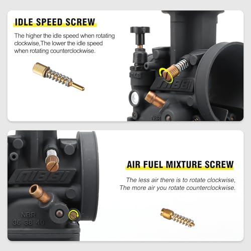 Image of NIBBI Carburetor PWK40 fit Motorcycle Engine with 40mm Carb Jets for DirtBike MiniBike Pit Bike GY6 ATV