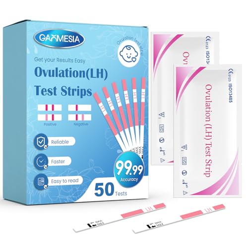 50 Tiras de Test de Ovulación, 25 mIU/ml Sensibilidad, Kit Fiable para el Seguimiento del Ciclo Femenino, Test Ovulación, Resultados Rápidos y Precisos