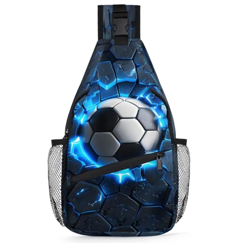 Sports Football Sling Bag Crossbody Sling Backpack Hiking Daypack for Men Women Chest Bag for Travel Running Sports Theme