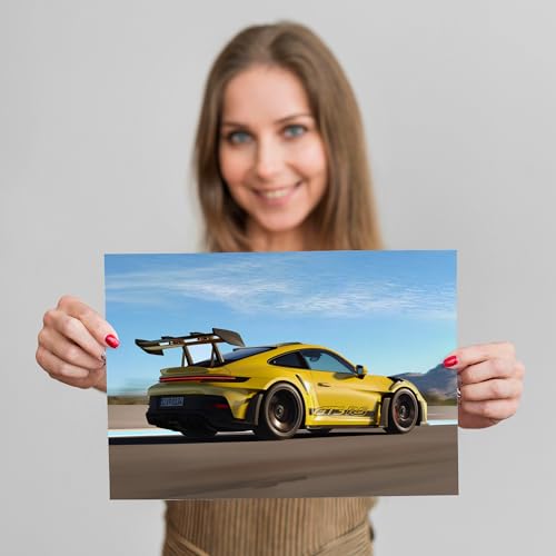 Image of Porsche Poster - Porsche 911 GT3 RS Poster A4 size set of 8 - Car posters for wall - Boys room decorative items - Gifts for car lovers - Bachelor room accessories -