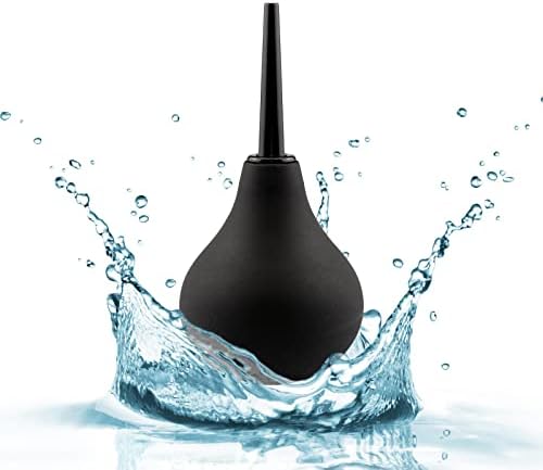 Rectal Enema Bulb for Men Women, LIOUCBD Soft Silicone Reusable Anal Douche Vaginal Cleaner，Reusable Anal Cleaner for Colon Cleansing Feminine Health Care 7.5Oz (Black)