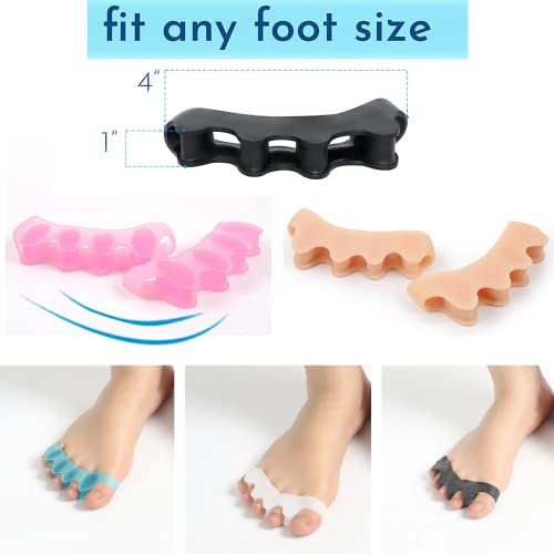 Toe Separators, Spacers, And Correctors For Men And Women - Bunion Pads, Yoga Toes, Hammer Toe Corrector (Orange) #TOP4