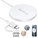 AGPTEK Cargador Inalámbrico Magnético Rápido, Wireless Charger con Dos Pegatinas Personalizadas, con Cable con Puerto USB A y Tipo C para 12/12 Mini / 12 Pro / 12 Pro MAX, AirPods Pro (NO Adaptador)