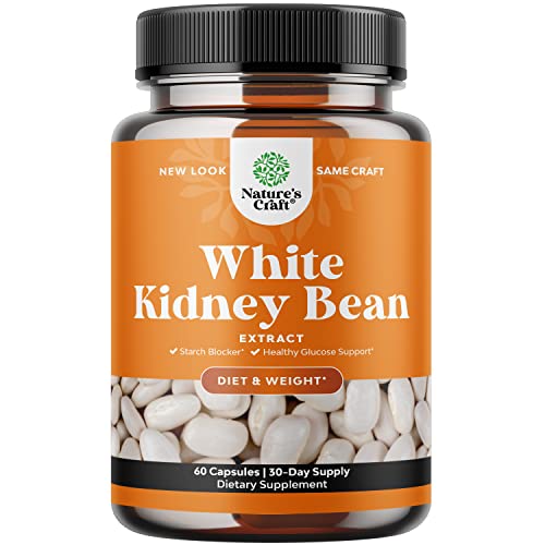 Natural White Kidney Bean Extract - White Kidney Bean Energy Booster AMPK Activator and Antioxidant Capsules - Digestive Health Dietary Fiber Supplement and Workout Supplement for Men and Women
