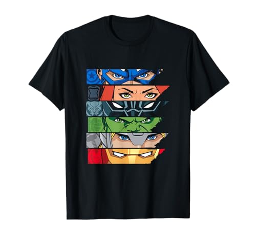 Marvel Avengers Super Hero Eyes Black T-Shirt