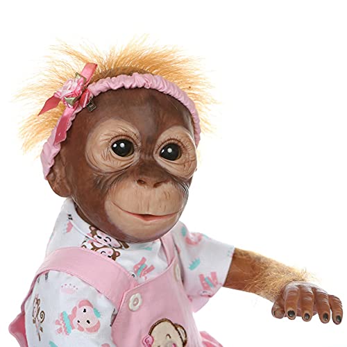 Muñeca Reborn Bebé Mono Realista 50 cm Vinilo miniatura 4