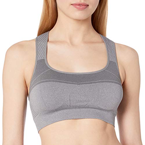 Jockey Women's Activewear Performance Push Up Seamless Sports Bra, Grey Melange, M