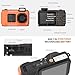 4K Underwater Camera 33 FT Waterproof Camera with Dual Screens Selfie Digital Camera Built-in 2500 mAh Battery 48MP Autofocus Waterproof Digital Camera for Snorkeling, Novice Photographer,Orange
