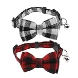 Este lazo de cuadros es extraíble con banda elástica, que se puede quitar fácilmente del collar, y se puede fijar a otros collares de perro que te gusten. Eso hará un sonido nítido cuando la mascota camine