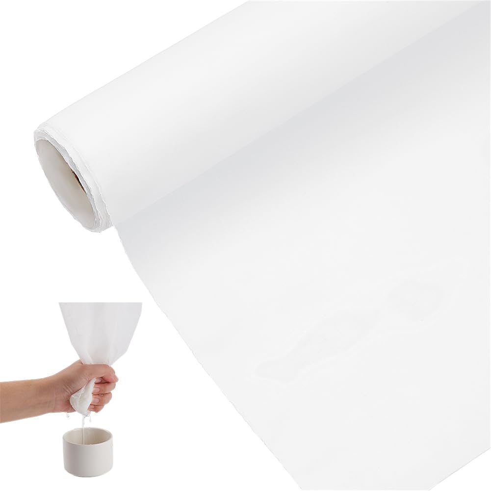 BENECREAT Filtro A Maglie di Nylon Bianco Da 40x400cm, 200 maglia Riutilizzabile Filtro Acqua Maglia Filtro Fine Resistente Al Calore per Vernice, Birra Fatta In Casa