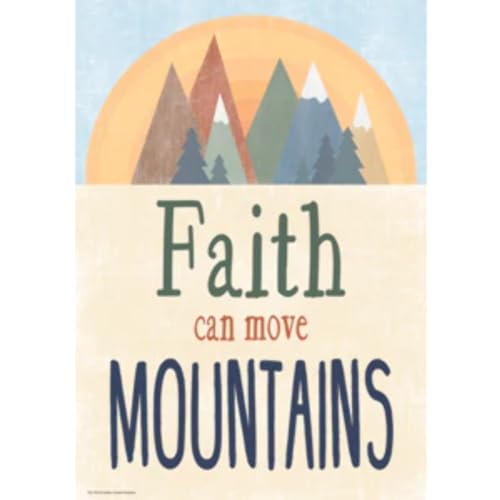 Poster Faith Can Move Mountains affiche de motivation positive pour enseignant
