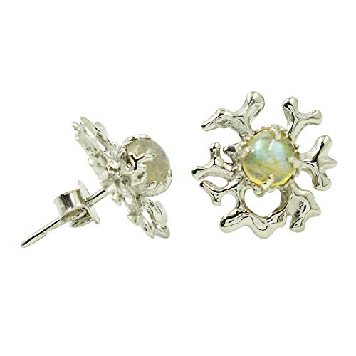 Boucles d'oreilles labradorite argent 925 fait main haut de gamme