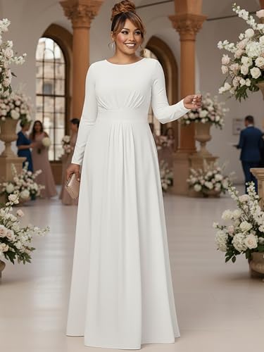 Image of KOH KOH Womens Long Sleeve Flowy Empire Waist Fall Winter Maxi Dress Gown