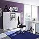 Stella Trading SPICE Aktenregal in Hochglanz Weiß - Standregal mit 2 offenen Fächern - Modernes Büromöbel Komplettset - 50 x 145 x 35 cm (B/H/T)