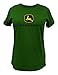 John Deere Womens JD Glitter Logo Tee (Small, Green)