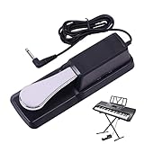 Keyboard foot pedal:the alloy pedal is highly tough, rust-proof and,keyboard pedal Sustain pedal:suitable for all kinds of electrical instruments with keyboards,keyboard pedal Piano sustain pedal:the non-slip pad on the base is designed for the bette...