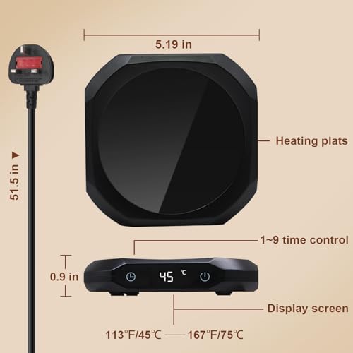 Mug Warmer,MQUPIN Coffee Warmer for Desk with 3 Temperature Settings (55℃/65℃/75℃) - Image 3