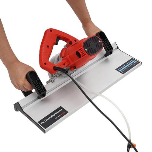 Coupe-carreaux électrique, machine à chanfreiner de carrelage, coupe biseautée à 43 degrés avec pompe à eau et tuyau souple, 13000 tr/min, tuyau de 3,8 m, pour couper de grandes pierres en céramique