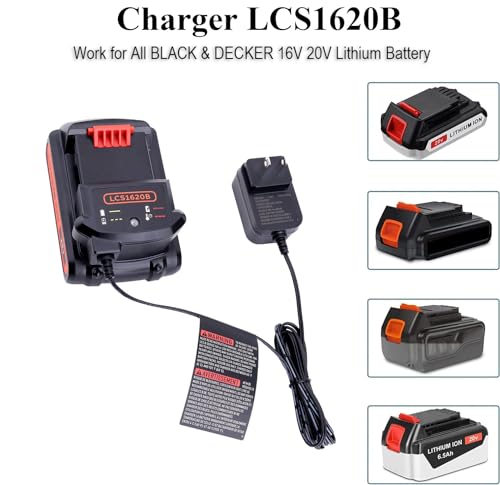 Image of LCS1620B Replacement for Black and Decker 20V Lithium Battery Charger, Compatible with Black and Decker 12V and 20V MAX Battery LBXR20