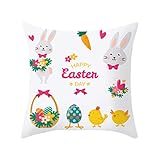  Kissenhülle Dekokissen Yesmile Ostern Fall Throw Pillow Covers Bettwäsche Für Autos Sofakissen Kinder Zimmer Dekoration Kissen Englische Alphabet Kissenbezüge Dekorative
