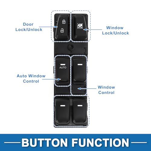 A ABSOPRO Power Window Switch No.935703S000RY Front Left Driver Side Window Control Switch for Hyundai Sonata 2011-2015 Black by A ABSOPRO - Image 3