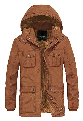Men's Winter Thicken Coat Casual Military Parka Jacket with