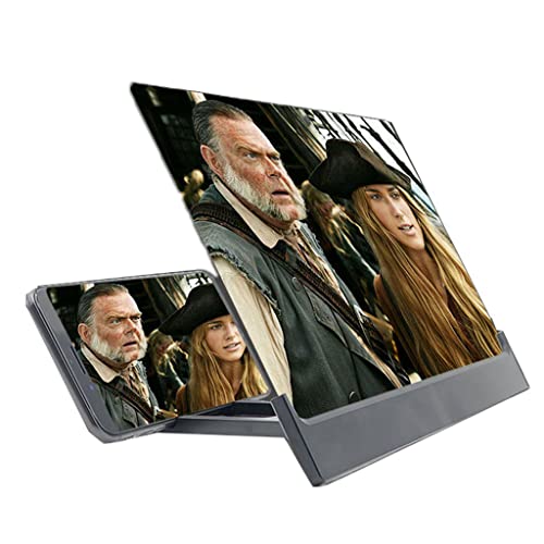 SYDSW 12 Pouces 3D HD Loupe D'écran de Téléphone PortableLoupe D'écran de Téléphone,Angle et Distance Réglables,Amplificateur de Film pour Tous Les Smartphones(Size:12Inch,Color:Le Noir) Cover