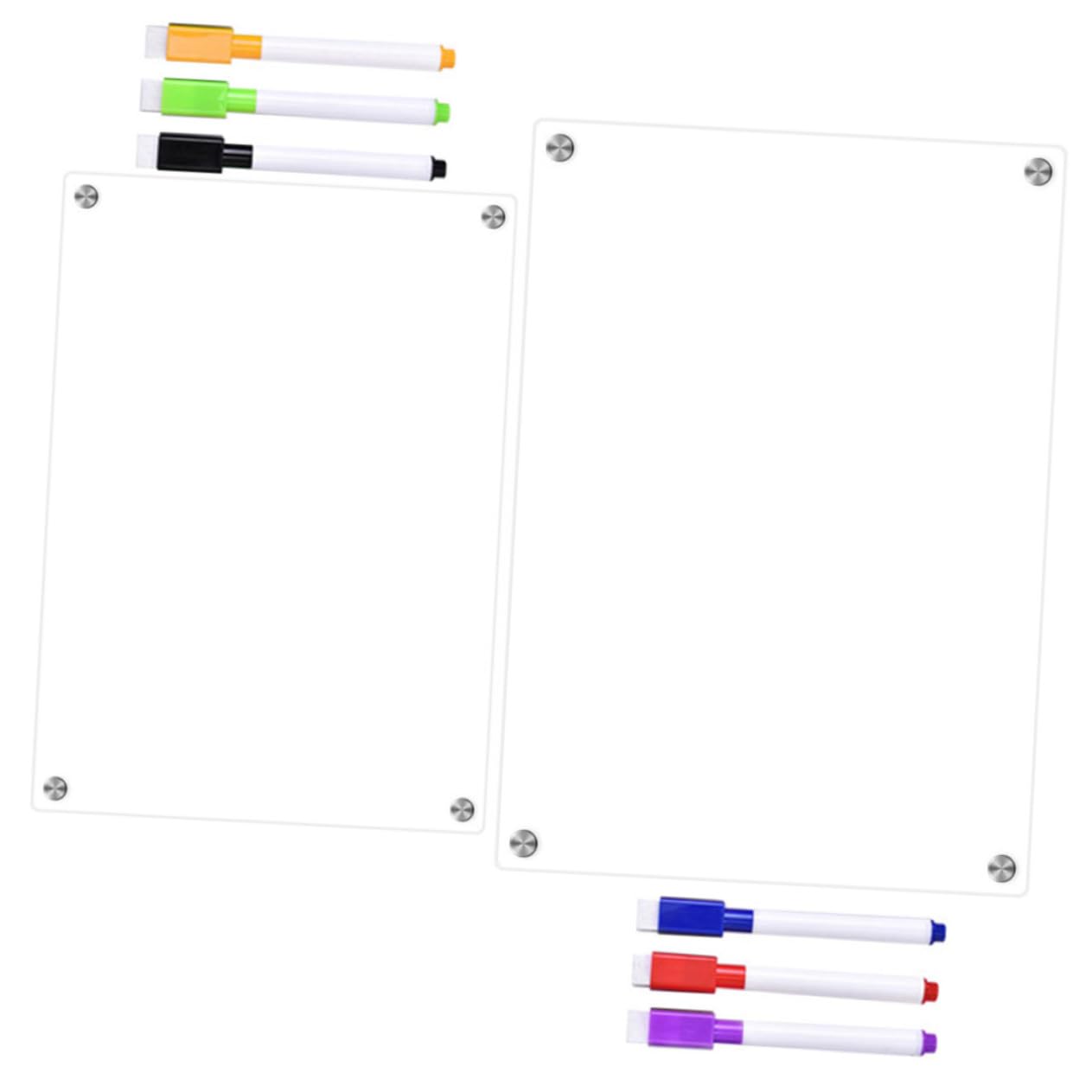 Magnetische Abwischbare Acryl Notiztafel A3 A4 Transparent mit 6 Whiteboard Markern Kühlschrank Planer für Haushalt Büro Schule
