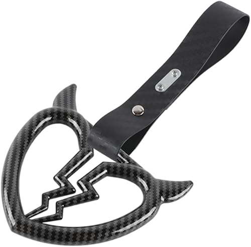 Miniatura 3 de Q1-TECH, JDM Tsurikawa Anillo japonés de metro, tren, autobús, mango de coche, cuerno de diablo, mango de corazón roto, correa de mano, anillos de