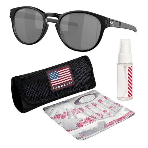OAKLEY Óculos de sol LATCH OO9265 com kit oficial de óculos, Armação preta fosca | Lente preta Prizm, 53 mm