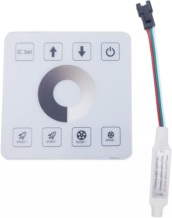 LED Pixel Strip Controller DC12-24 Flowing Water Controller Wireless Switch Wiring Free Panel for WS2811 Running Water Flowing Horse Race Strip Light