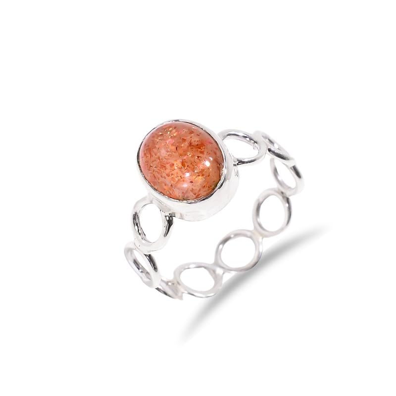 Bague en pierre de soleil cadeau de fiançailles idéal en argent véritable