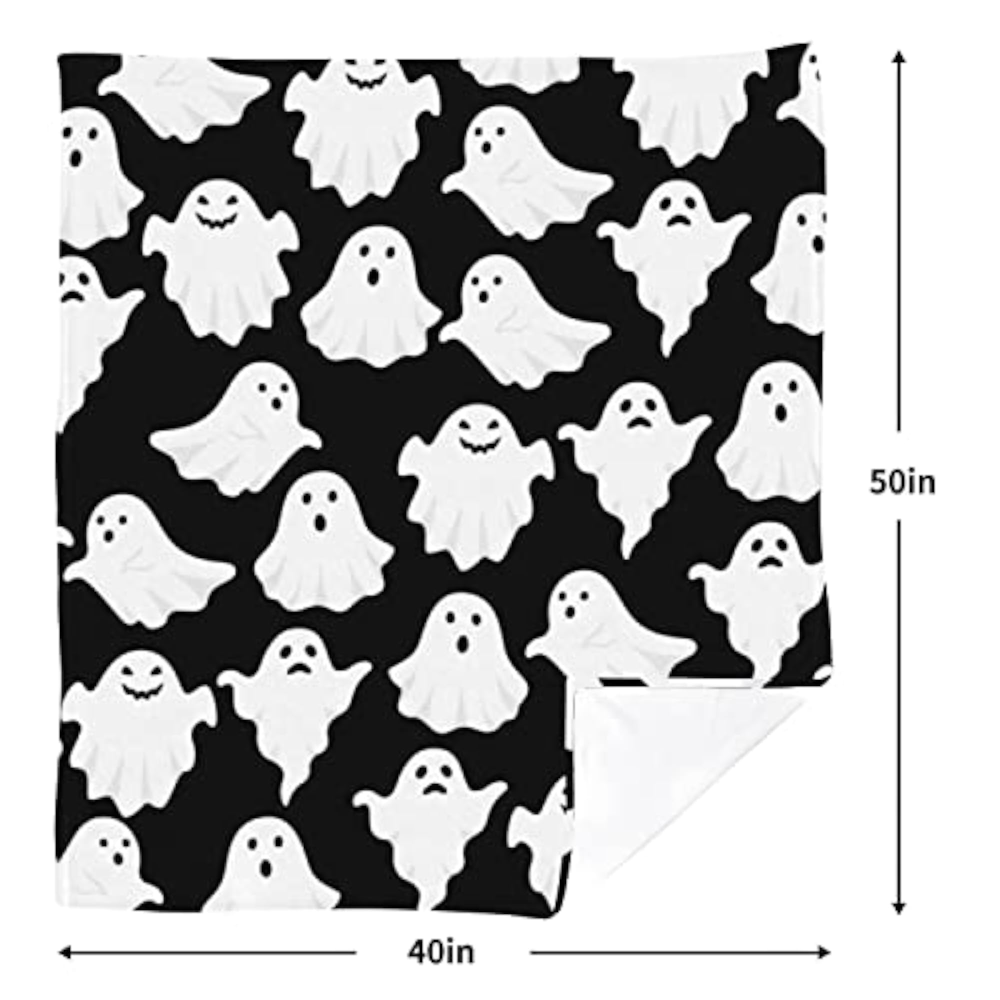 Halloween Throw Blanket with Funny Ghost Design