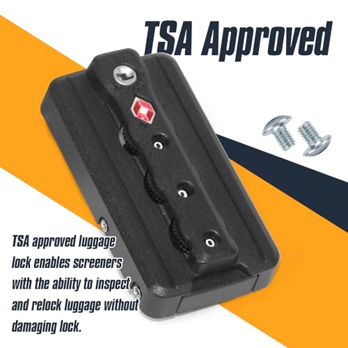 Image of 2-Pack TSA Approved Luggage Locks, 3-Digit Combination Replacement Lock for Zipperless Aluminum Suitcase, External Mount Travel Lock for Hard Shell Luggage (Black) JS-6050