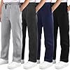 Aocku 4 Pack Boys Sweatpants Fleece Cotton Boys Joggers Athletic Open Bottom Sweat Pants with Pocket and Drawstring Set A L