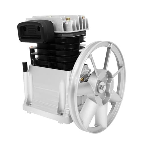 DUIBAII 3HP Air Compressor Pump, 2 Cylinders 960RPM Oil Lubricated Air Compressor Pump Head, Piston Air Compressor Pump Head Motor Twin Cylinder Cast Iron, Air Tool Piston Compressor